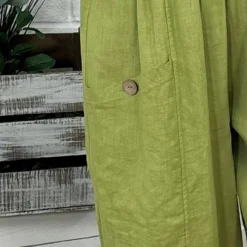 Clarisse Button Pocket Linen Trousers Olive -Kitandkaboodal Store IMG 9275 03e6d91e 4811 47e0 b7cc 9a006fe2c14c