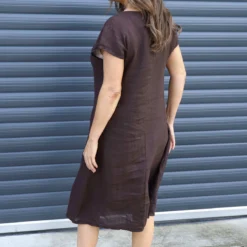 Mabel Cap Sleeve Linen Dress Cocoa 9 Mabel Cap Sleeve Linen Dress Cocoa -Kitandkaboodal Store IMG 9278 eef93f6b 4091 47fb be9e 8c97fb8ae0aa