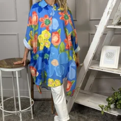 Macie Floral Shirt Blue