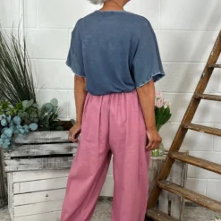 Clarisse Button Pocket Linen Trousers Grape -Kitandkaboodal Store IMG 9313 70abeb40 1ab9 42c8 912f aa043b7cbba3
