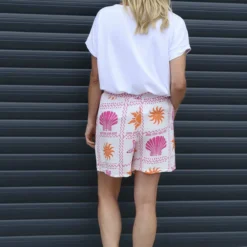 Sardinia Print Crinkle Cotton Shorts White 9 Sardinia Print Crinkle Cotton Shorts White -Kitandkaboodal Store IMG 9313 7fa7d670 21f3 41da 9b66 6d19acca86ca