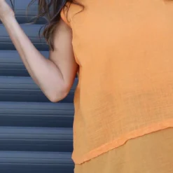 Perla Sleeveless Cotton Top Orange -Kitandkaboodal Store IMG 9315 ad85ada1 54ce 4557 a43e 966d846477ef