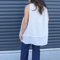 Perla Sleeveless Cotton Top Stone -Kitandkaboodal Store IMG 9328 1a1ba35c 6272 42c3 823a 7c56f2a139a7