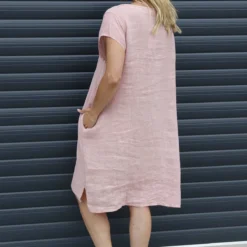 Sydel Linen Dress Pink -Kitandkaboodal Store IMG 9336 212c8026 2437 4fdc 977b 216c9d265d34