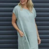 Sydel Linen Dress Sage Green