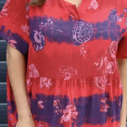 Erminia V-Neck Print Cotton Tunic Red 8 Erminia V-Neck Print Cotton Tunic Red -Kitandkaboodal Store IMG 9375 86a4d87c ff7b 45e2 a9af 3756343faed2
