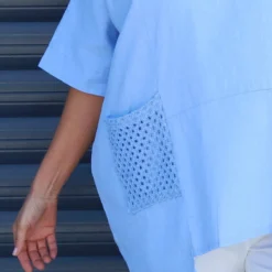 Cressida Crochet Detail Linen Top Powder Blue -Kitandkaboodal Store IMG 9380 f688bf00 84cc 46da adfe 27bf2b1270d0