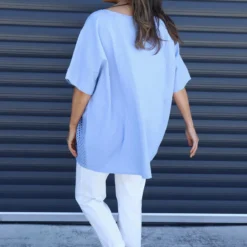 Cressida Crochet Detail Linen Top Powder Blue -Kitandkaboodal Store IMG 9382 9aa100a1 2239 41b9 8fbe 804a00279657