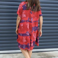 Erminia V-Neck Print Cotton Tunic Red 9 Erminia V-Neck Print Cotton Tunic Red -Kitandkaboodal Store IMG 9384 8a995ee3 a58e 44b6 b708 c371a1d929cf