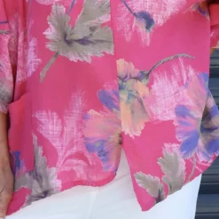 Isolde Botanical Print Linen Top Fuchsia -Kitandkaboodal Store IMG 9425 0c0a4487 d0da 4cf7 914a f3d2d2acdad6