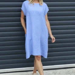 Sydel Linen Dress Powder Blue