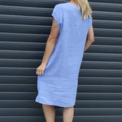 Sydel Linen Dress Powder Blue -Kitandkaboodal Store IMG 9449 24358367 3200 4fe3 ba0f 5d4c11bb5e54