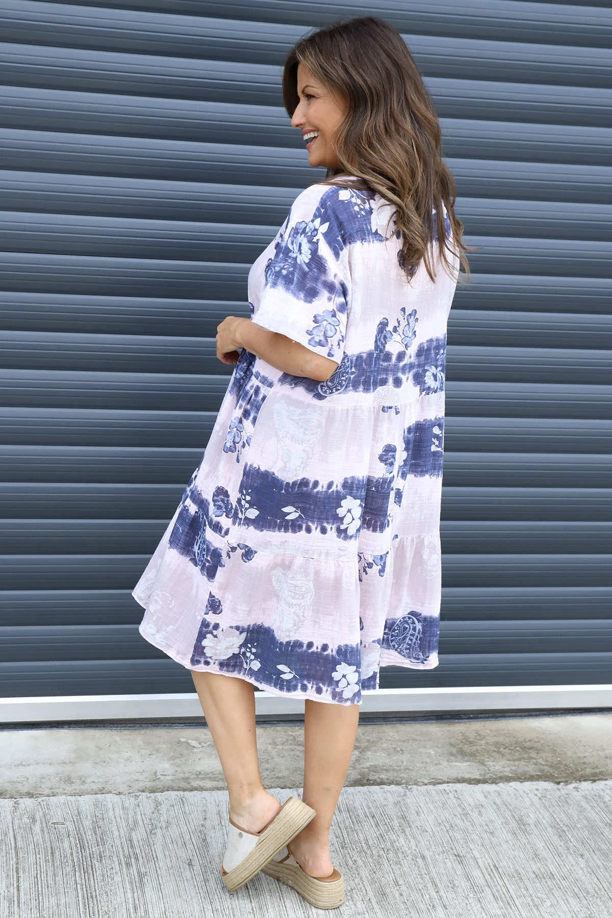 Erminia V-Neck Print Cotton Tunic Pink 6 Erminia V-Neck Print Cotton Tunic Pink - Image 4