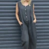 Margot Sleeveless Linen Jumpsuit Charcoal -Kitandkaboodal Store IMG 9457 195ee53f e055 4305 b491 4ec0e39fc87a