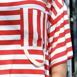 Ariande Stripe Pocket Top Red -Kitandkaboodal Store IMG 9459