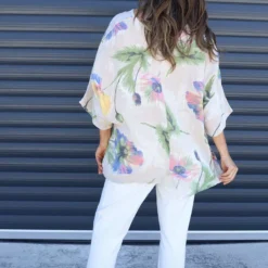 Isolde Botanical Print Linen Top Stone 9 Isolde Botanical Print Linen Top Stone -Kitandkaboodal Store IMG 9460 24226236 de4f 4e1b 8c82 0f3295544a44