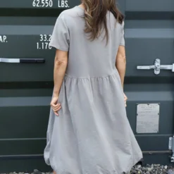 Sandown Puffball Cotton Dress Mocha 9 Sandown Puffball Cotton Dress Mocha -Kitandkaboodal Store IMG 9471