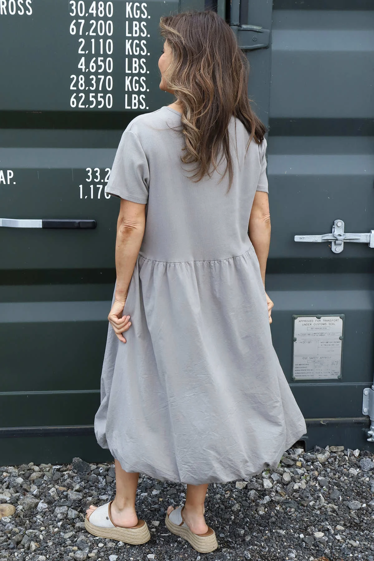 Sandown Puffball Cotton Dress Mocha 6 Sandown Puffball Cotton Dress Mocha - Image 4