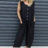 Margot Sleeveless Linen Jumpsuit Black -Kitandkaboodal Store IMG 9523 c3f1052d 7d34 4232 afd5 0c11e9b11e42