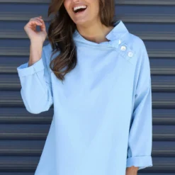 Bradley Linen Top Light Blue