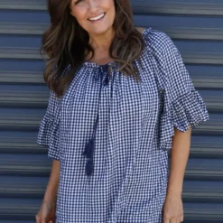 Mirella Gingham Top Navy 7 Mirella Gingham Top Navy -Kitandkaboodal Store IMG 9563 fa8c6b68 138c 4dd3 827f 5f187223ec21