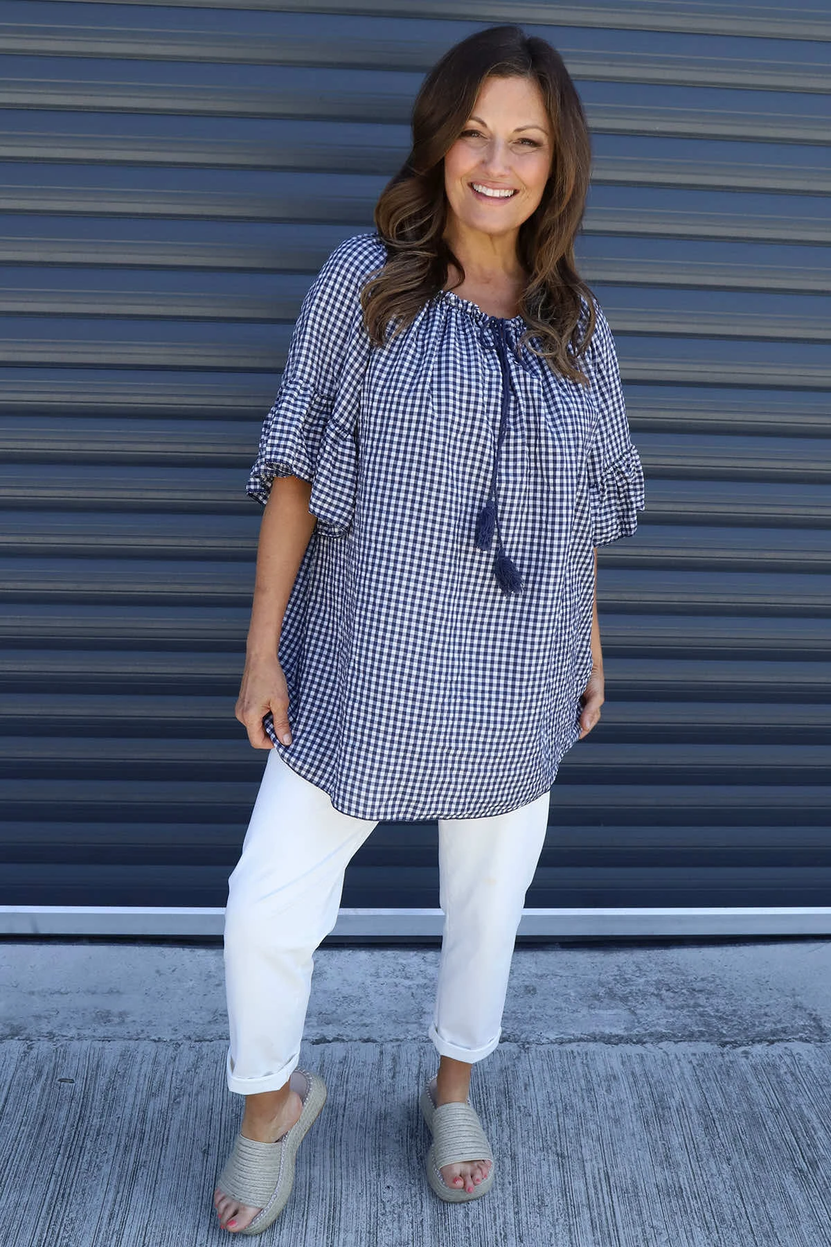 Mirella Gingham Top Navy 3 Mirella Gingham Top Navy