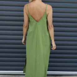 Cesca Strap Linen Dress Olive 9 Cesca Strap Linen Dress Olive -Kitandkaboodal Store IMG 9575 626ce37e 7501 429e b2ce 64ac22e38d3a