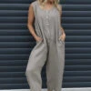 Margot Sleeveless Linen Jumpsuit Mocha 2 Margot Sleeveless Linen Jumpsuit Mocha -Kitandkaboodal Store IMG 9577 4dd1572d dd09 4a17 b4e4 568082c430db
