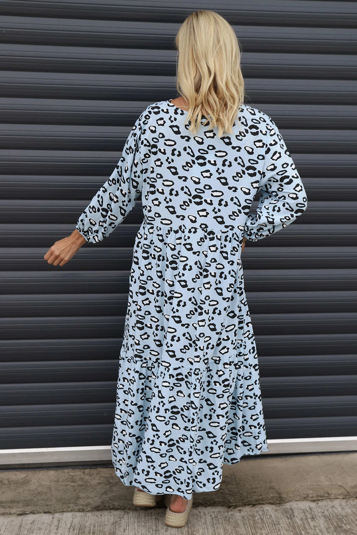 Izarra Leopard Print Dress Light Blue 6 Izarra Leopard Print Dress Light Blue - Image 4