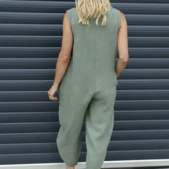 Margot Sleeveless Linen Jumpsuit Khaki 9 Margot Sleeveless Linen Jumpsuit Khaki -Kitandkaboodal Store IMG 9613 d9e27cad be8d 4a0d 85bc 8f8bfe300fb6
