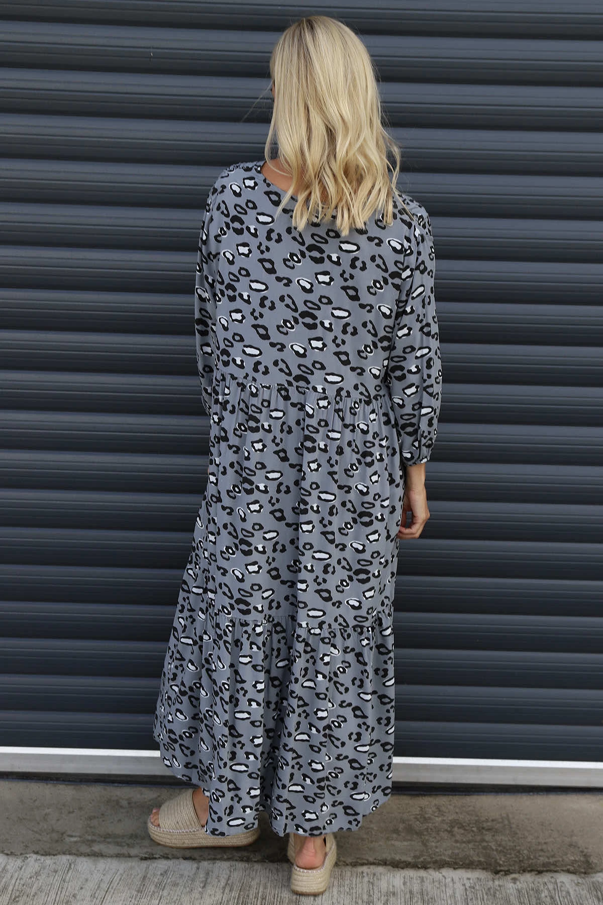 Izarra Leopard Print Dress Mid Grey 6 Izarra Leopard Print Dress Mid Grey - Image 4