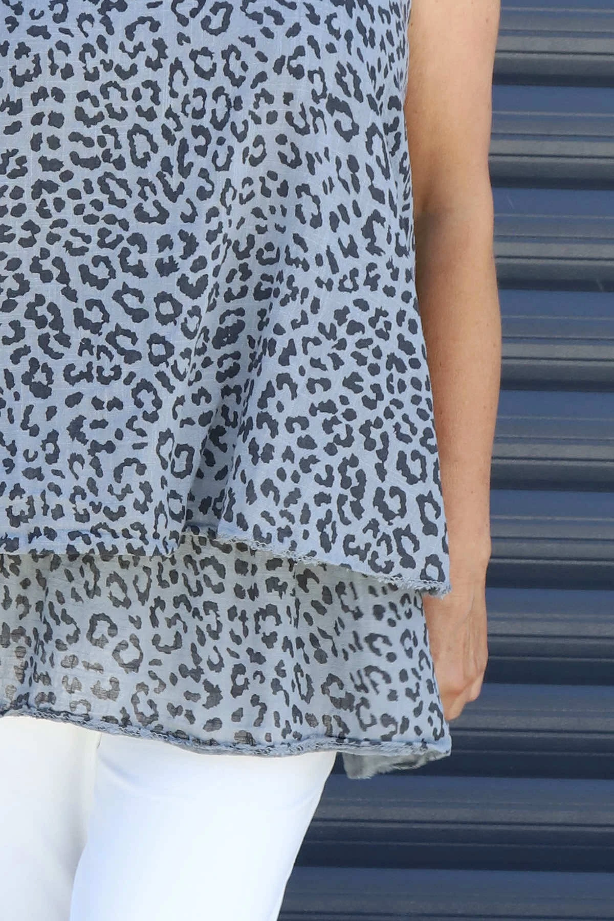 Anabella Leopard Print Sleeveless Top Mid Grey 5 Anabella Leopard Print Sleeveless Top Mid Grey - Image 3