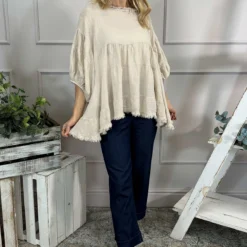 Bingham Tiered Cotton Top Stone