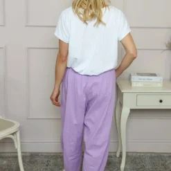 Ratana Linen Trousers Lilac -Kitandkaboodal Store IMG 9645 c011592d f8ad 4606 8a6b ec92167b8d2c