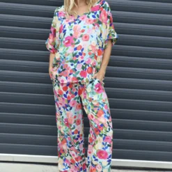 Lelia Print Trousers Mint