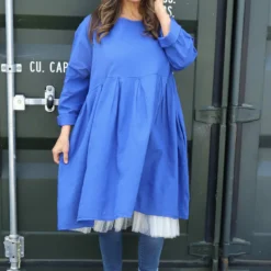 Zouch Linen Dress Cobalt