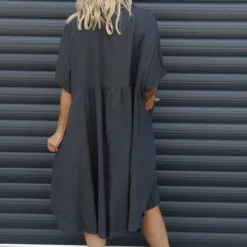 Amina Linen Dress Charcoal 9 Amina Linen Dress Charcoal -Kitandkaboodal Store IMG 9684 c3b0069e 7d4a 4471 ae6f 81db24626343