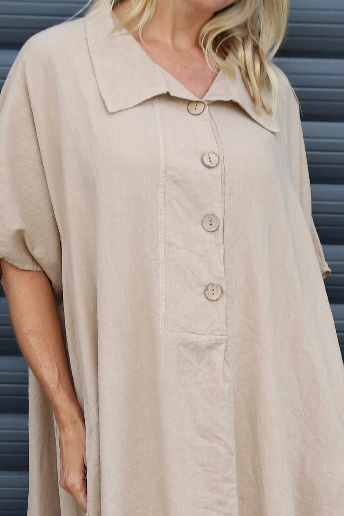 Amina Linen Dress Camel 5 Amina Linen Dress Camel - Image 3