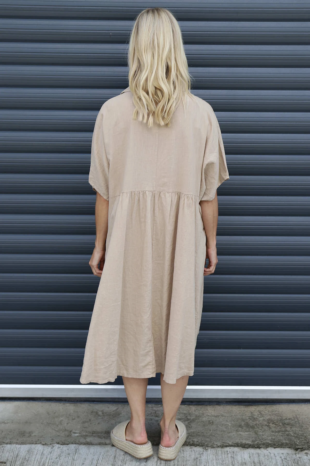 Amina Linen Dress Camel 6 Amina Linen Dress Camel - Image 4