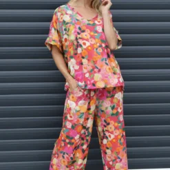 Luciella Print Top Fuchsia