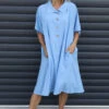 Amina Linen Dress Powder Blue 1 Amina Linen Dress Powder Blue -Kitandkaboodal Store IMG 9700 5ca7cb6a d6bd 4c47 94d7 b524e5e19175