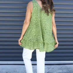 Anabella Leopard Print Sleeveless Top Green 9 Anabella Leopard Print Sleeveless Top Green -Kitandkaboodal Store IMG 9707 6fc517db a8d9 4cb0 87c9 6ebd36cee34d