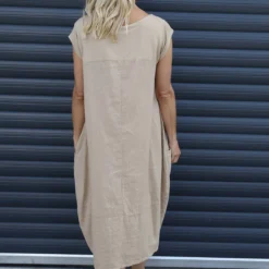 Cyrilla Linen Dress Camel -Kitandkaboodal Store IMG 9721 34544f80 949b 4fd9 806e 665b1f4c115f