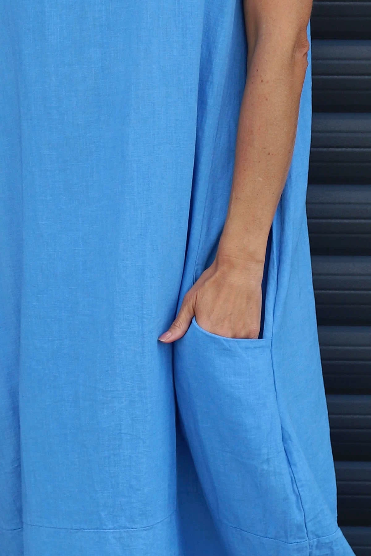 Cyrilla Linen Dress Powder Blue 5 Cyrilla Linen Dress Powder Blue - Image 3