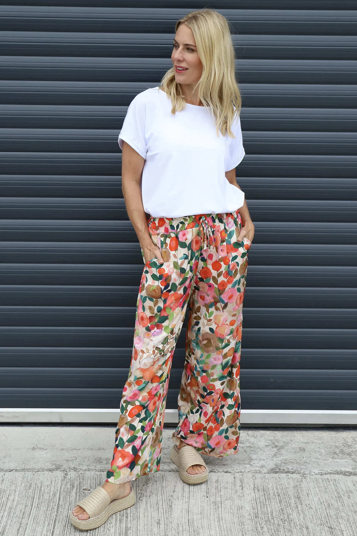 Lelia Print Trousers Stone 3 Lelia Print Trousers Stone