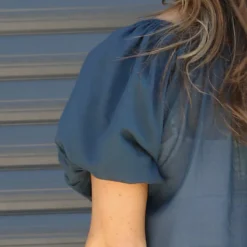 Bude Puff Sleeve Cotton Top Navy -Kitandkaboodal Store IMG 9799 dc072dac ca34 4d26 9bd3 707229ce6863