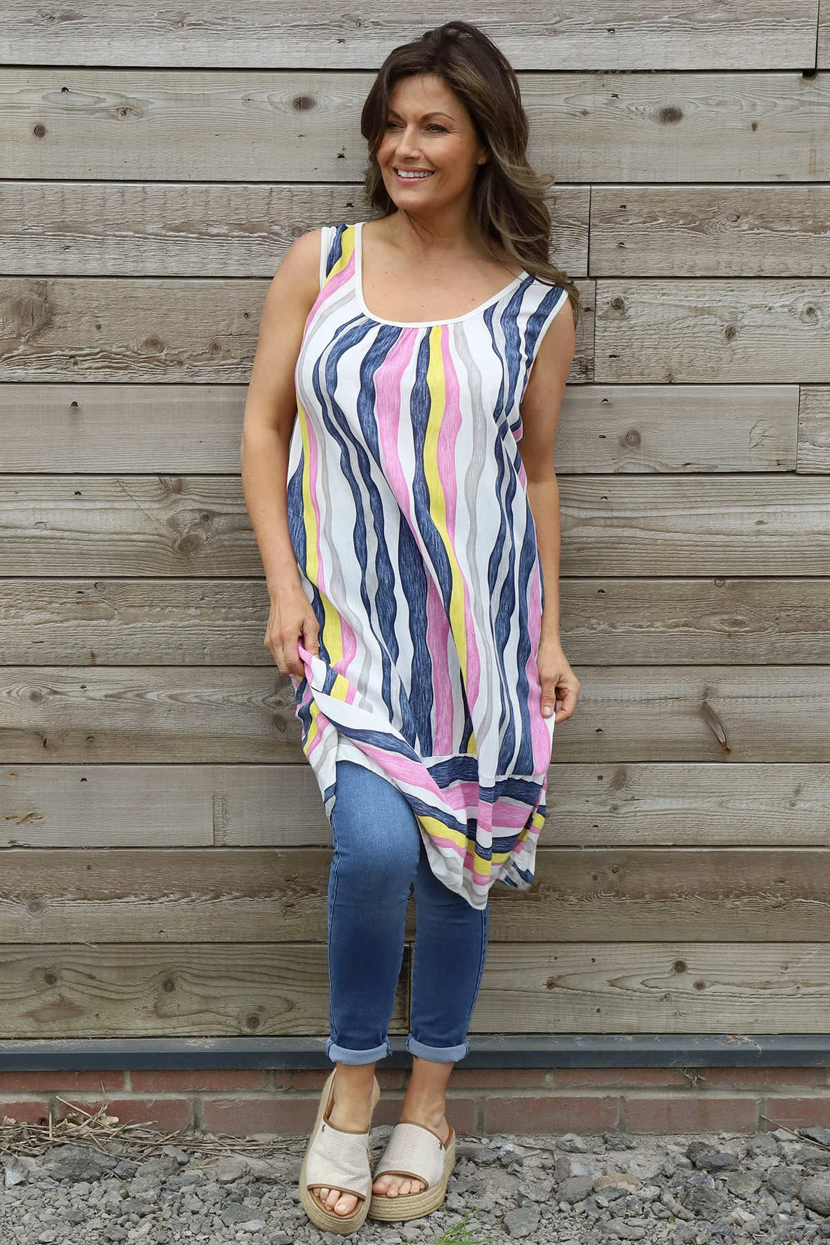 Amiah Stripe Tunic Stone 4 Amiah Stripe Tunic Stone - Image 2