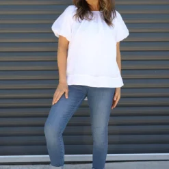 Bude Puff Sleeve Cotton Top White 8 Bude Puff Sleeve Cotton Top White -Kitandkaboodal Store IMG 9847 14bbfde9 bec0 4d9e a7d4 62ca9deb0851
