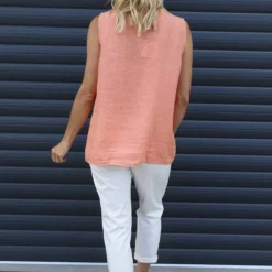 Persephone Sleeveless Linen Top Orange -Kitandkaboodal Store IMG 9856 ff38904a 933e 48b1 a4ec 330d810b4cb1