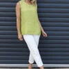 Persephone Sleeveless Linen Top Green 2 Persephone Sleeveless Linen Top Green -Kitandkaboodal Store IMG 9858 e0c3391d 3cfc 45b8 8cc5 28099e4f3582